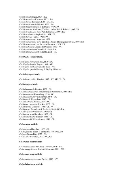 Vertebrates-Fish checkList - FADA