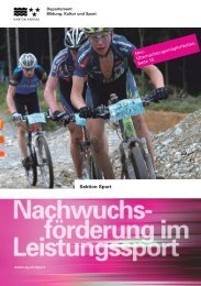 BKS - Flyer Spitzensport - Kreisschule Buchs-Rohr