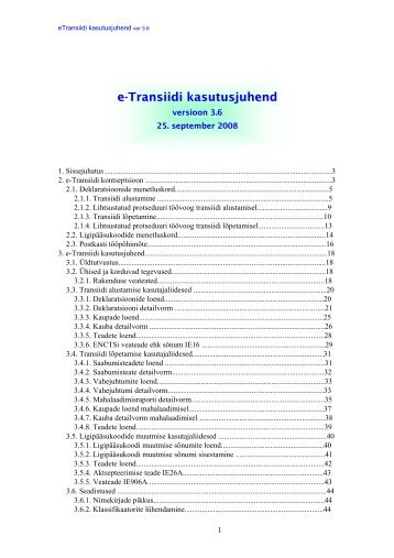 3. e-Transiidi kasutusjuhend - Maksu- ja Tolliamet