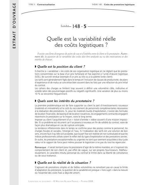 Extraits d'ouvrage - WK Transport Logistique