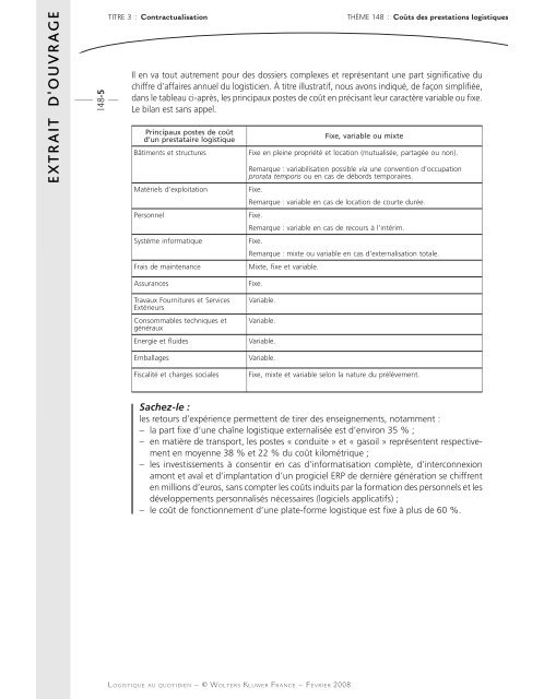 Extraits d'ouvrage - WK Transport Logistique