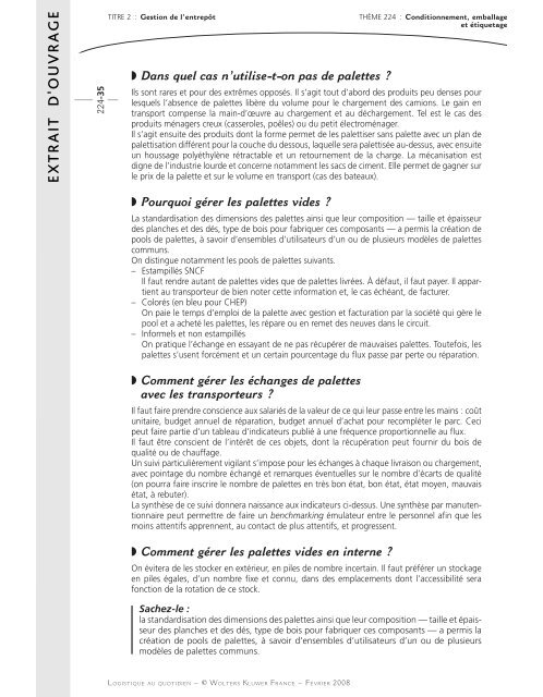 Extraits d'ouvrage - WK Transport Logistique