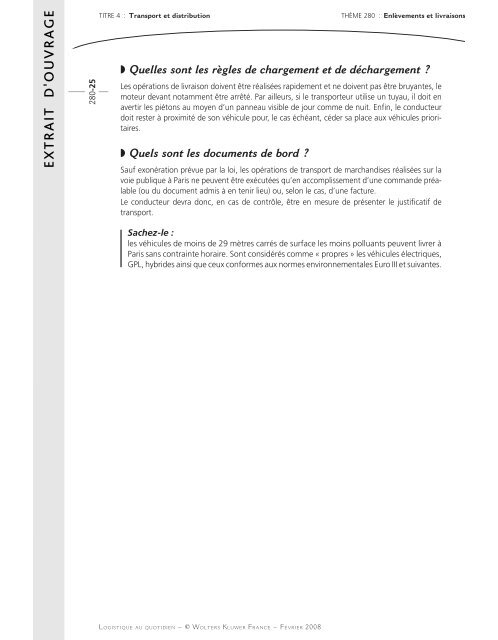 Extraits d'ouvrage - WK Transport Logistique