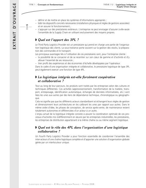 Extraits d'ouvrage - WK Transport Logistique