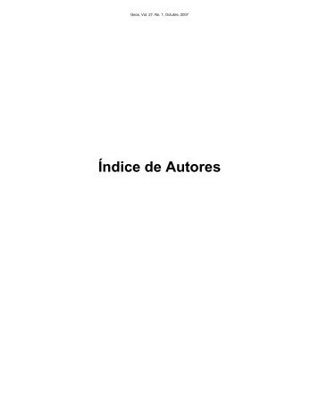 Ãndice de Autores - UGM