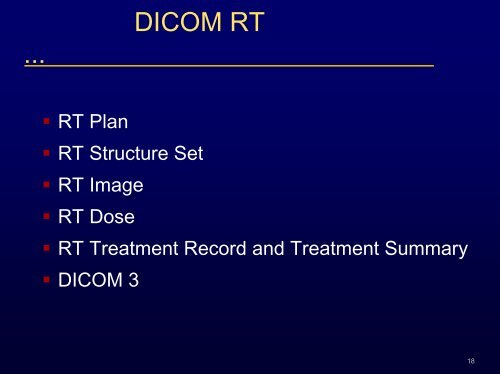 DICOM in Radiotherapy