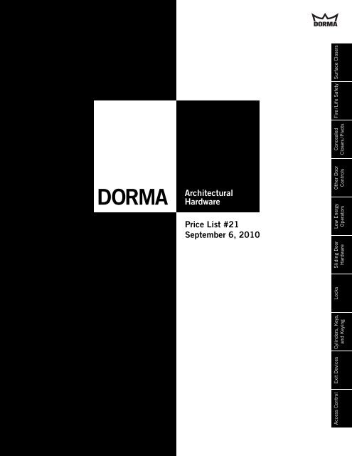 Dorma Sept 2010.pdf - Access Hardware Supply