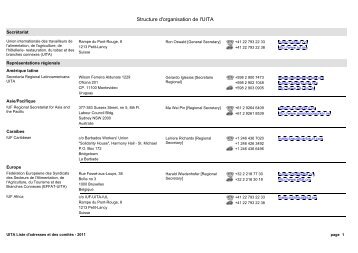 UITA Liste d'adresses et des comitÃ©s - IUF