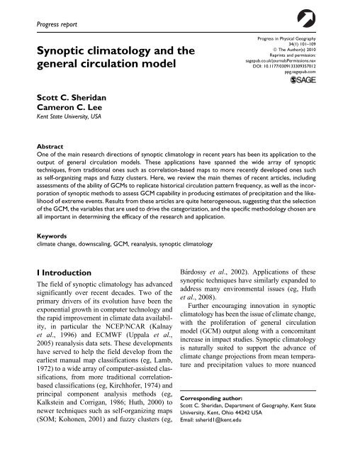 Synoptic climatology and the general circulation model