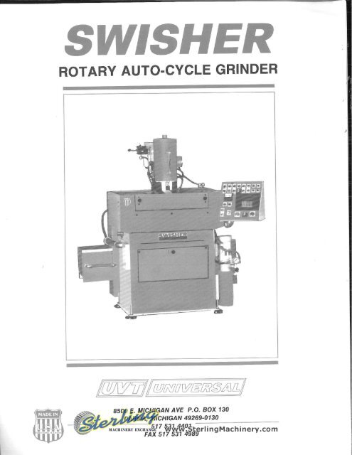 Swisher Rotary Auto Cycle Grinder Brochure - Sterling Machinery