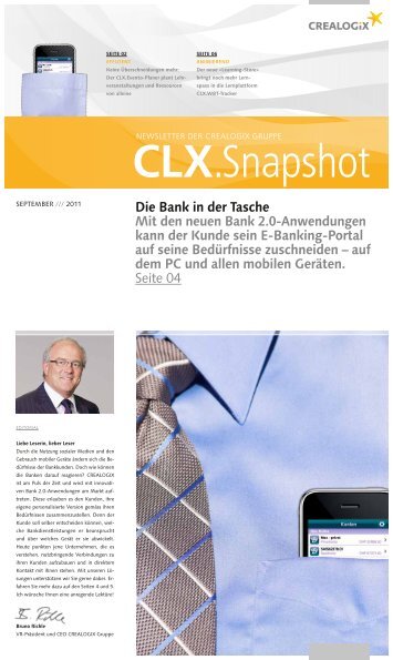 Snapshot - Die Bank in der Tasche  - Crealogix