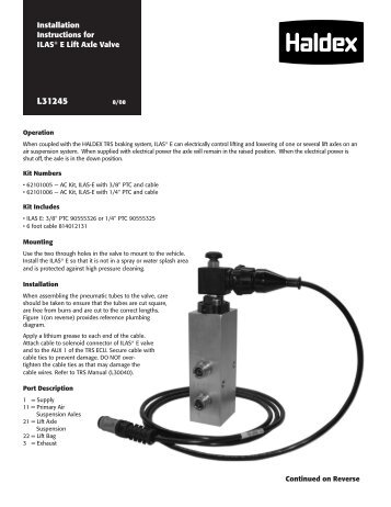 ILAS® E Installation Instructions - Haldex