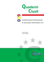 Quaderni Clusit Certificazioni Professionali in Sicurezza Informatica ...