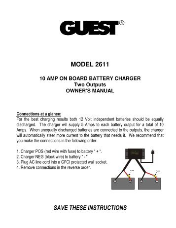 MODEL 2611 SAVE THESE INSTRUCTIONS - Marinco
