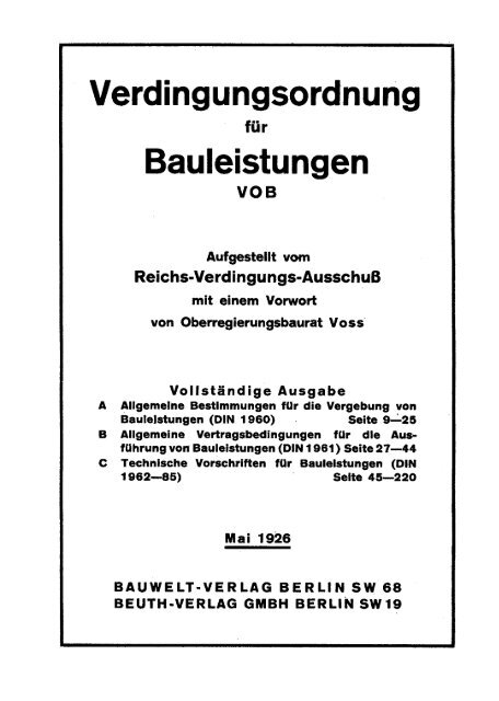 VOB/B 1926 (Urfassung)