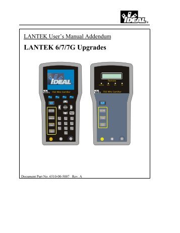 LANTEK User's Manual Addendum - Ideal Industries