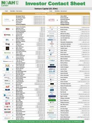 Investor Contact Sheet - NOAH Conference