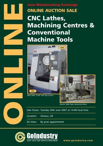 CNC Lathes, Machining Centres & Conventional Machine Tools  ...