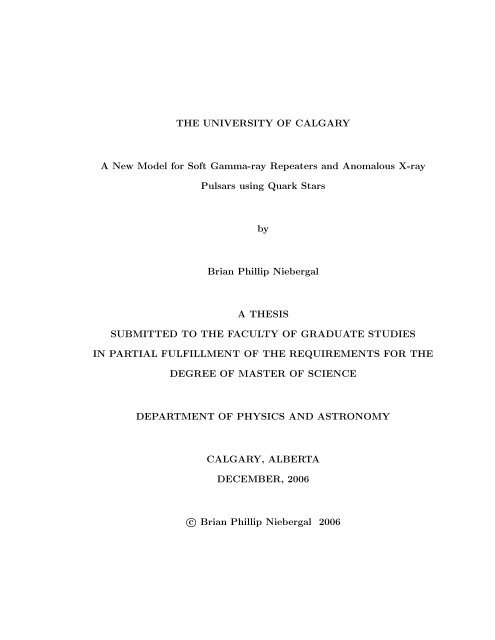 MSc Thesis CAPCA University of Calgary