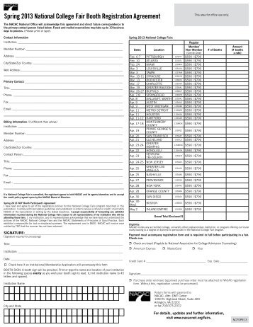 Spring 2013 National College Fair Booth Registration ... - nacac