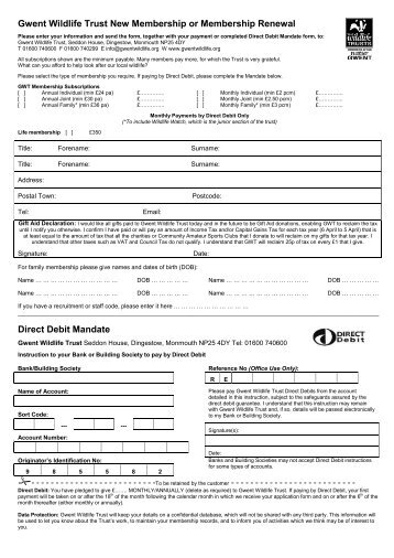 GWT Membership Form 05.07.12..pdf - Gwent Wildlife Trust