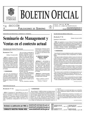 boletin oficial nÂº 124 - BoletÃ­n Oficial de la Provincia de CÃ³rdoba