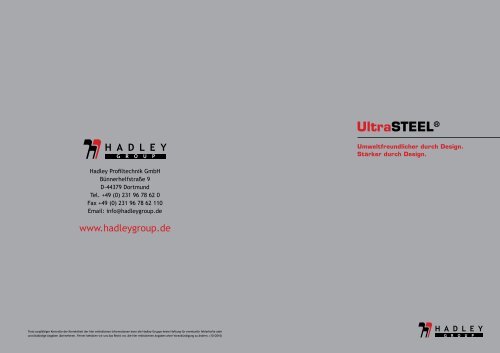 UltraSTEEL® - Hadley Profiltechnik GmbH