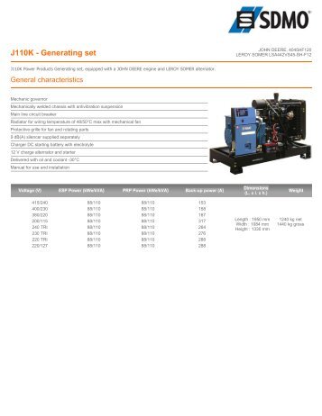 J110K - Generating set - Power Products - SDMO(EN)