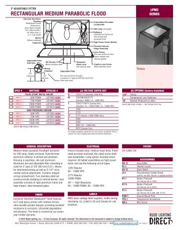 Spec Sheet - Ruud Lighting Direct