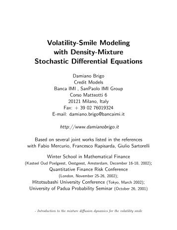 Volatility-Smile Modeling with Density-Mixture ... - Damiano Brigo