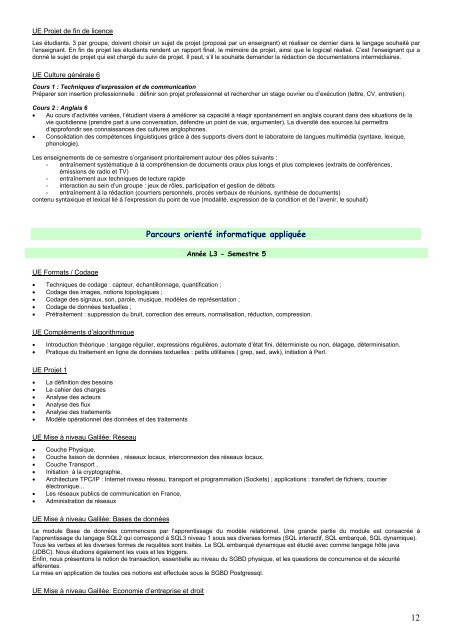 Licence mention Informatique - UniversitÃ© Paris 13