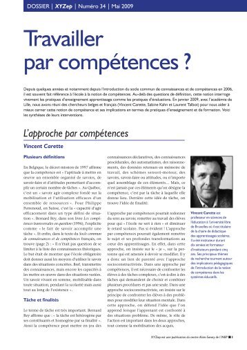 Travailler par compÃ©tences ? - Centre Alain Savary