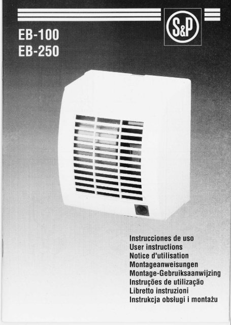 Istruzioni EB 100 / EB 250 - Soler &amp; Palau