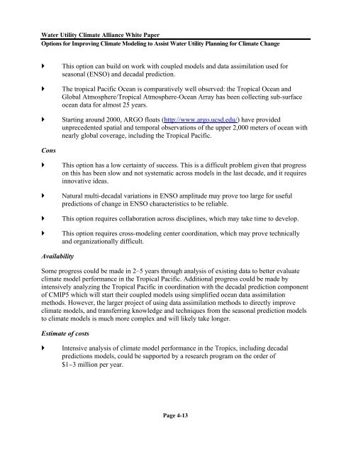 Options for Improving Climate Modeling to Assist Water Utility ...