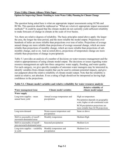 Options for Improving Climate Modeling to Assist Water Utility ...