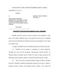 Motion for Final Summary Judgement (filed 11/2006) - Pensacola ...