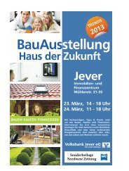 Beilage Bauausstellung 2013 Nordwest-Zeitung - Volksbank Jever eG