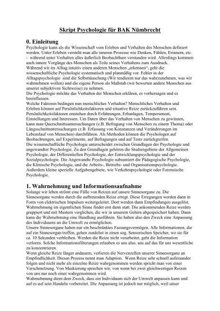 Skript Psychologie - Hr. Kunz.pdf - Bak-24.de