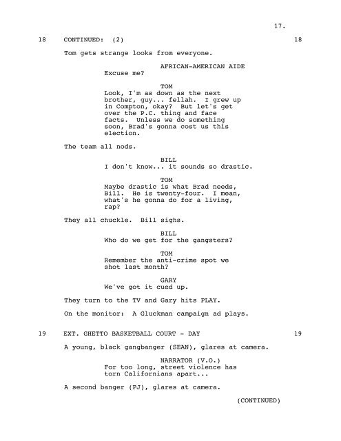 MALIBU'S MOST WANTED - Daily Script