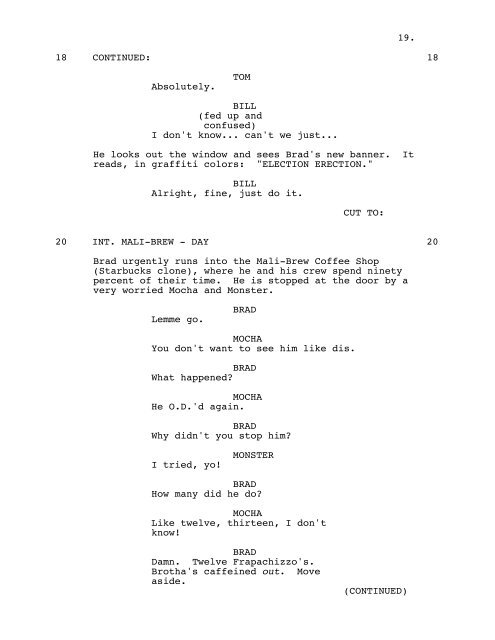 MALIBU'S MOST WANTED - Daily Script