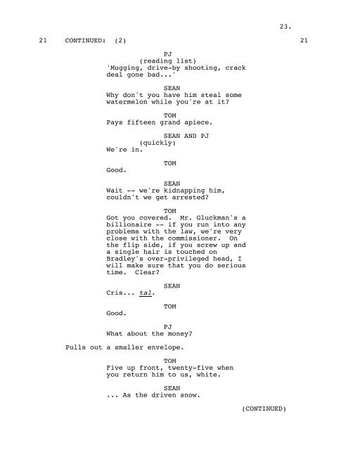 MALIBU'S MOST WANTED - Daily Script