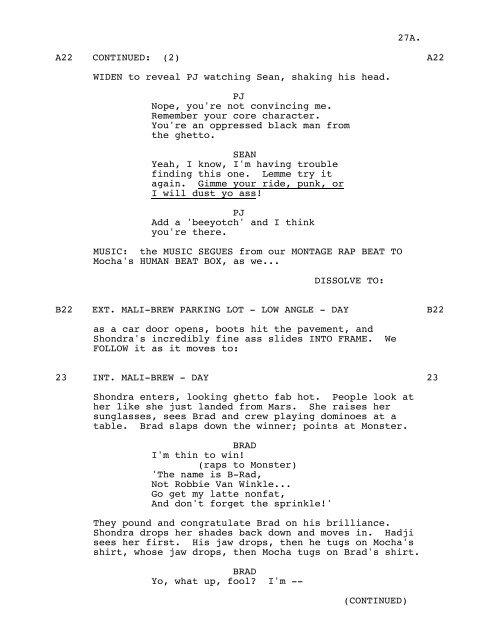 MALIBU'S MOST WANTED - Daily Script