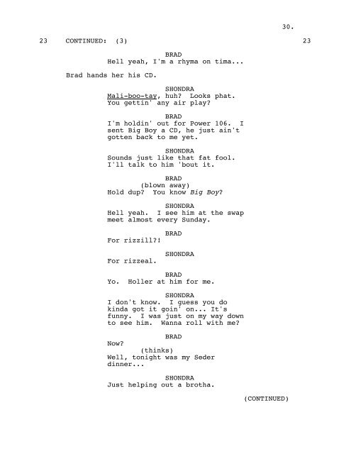 MALIBU'S MOST WANTED - Daily Script