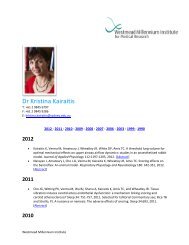 Dr Kristina Kairaitis - Westmead Millennium Institute