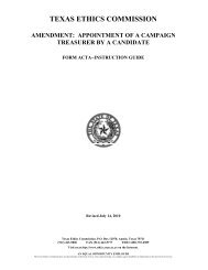 Form ACTA - Texas State Ethics Commission