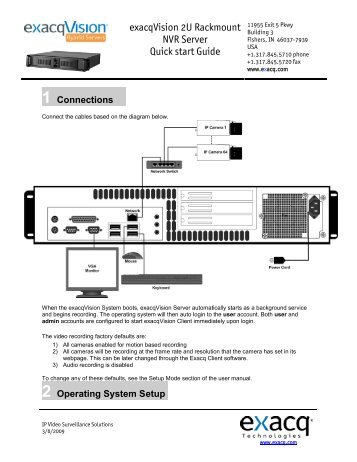 exacqVision 2U Rackmount NVR Server Quick start Guide