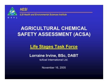 Life Stages Task Force - ILSI Health and Environmental Sciences ...