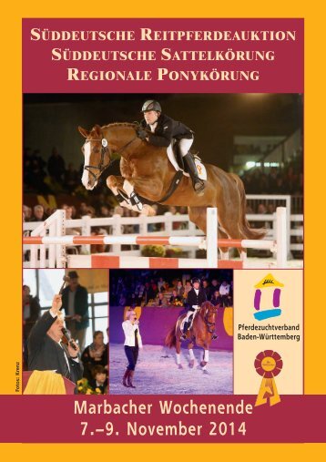 Marbacher Wochenende 7.–9. November 2014 - Süddeutsche Reitpferdeauktion & Sattelkörung