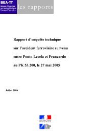 Le rapport d'enquÃªte technique sur l'accident ferroviaire ... - BEA-TT