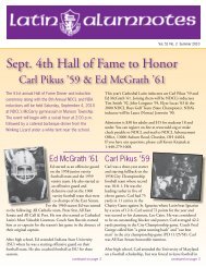 Sept. 4th Hall of Fame to Honor - Cathedral Latin Alumni Association